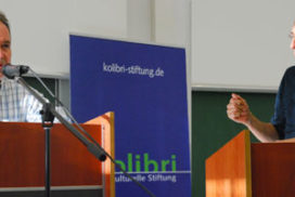 Vortrag: Links Sebastian Schoepp, rechts Prof. Sebastian Lessenich
