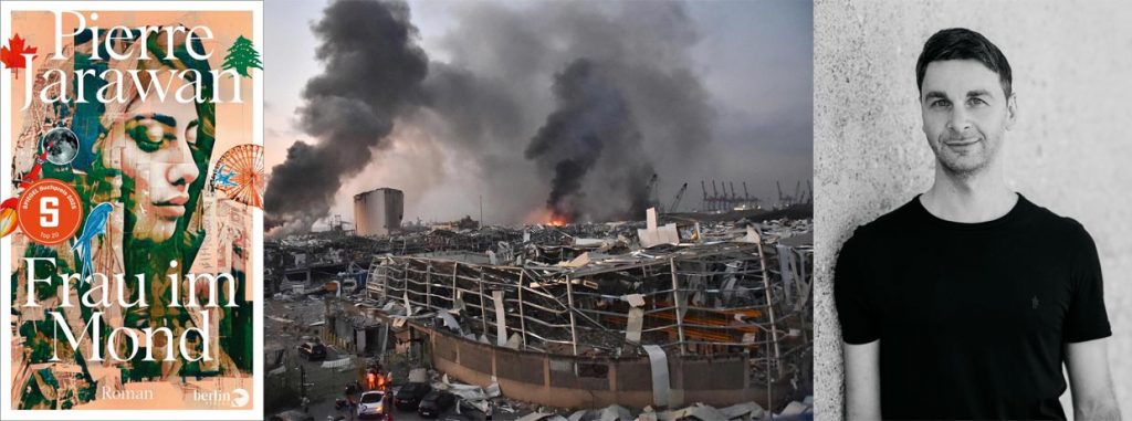 Pierre Jarawan (c) Maximilian Heinrich, Beirut Hafen (c) Pierre Jarawan Buchcover Frau im Mond, Beirut Hafen, Autor Pierre Jarawan (Foto Maximilian Heinrich)